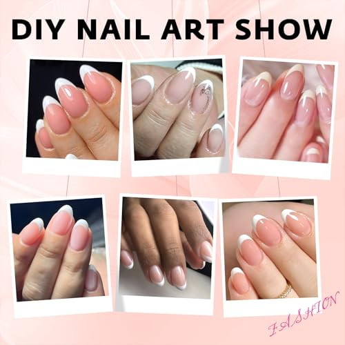 240Pcs French Tip Press on Nails Oval White French Nails Press on Short Fake