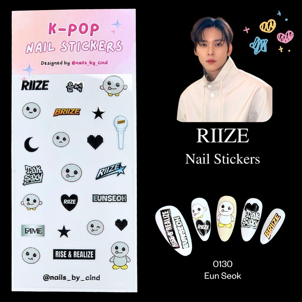 RIIZE KPOP NAIL STICKER FAN MADE KOREA STYLE SUNGCHAN WONBIN SHOTARO SOO HEE Z10
