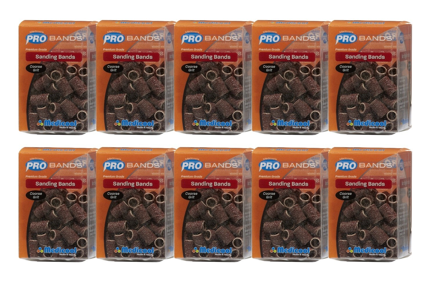 Medicool Sanding Band 1/4in. Diameter – Brown Coarse Grit – 1000 pcs (10 boxes)