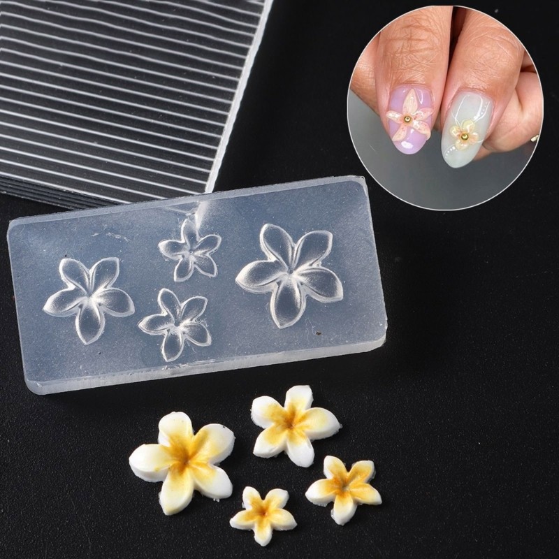Flower Molds Nail Art Silicone Molds Nail Carving Mould Manicure Template Tool
