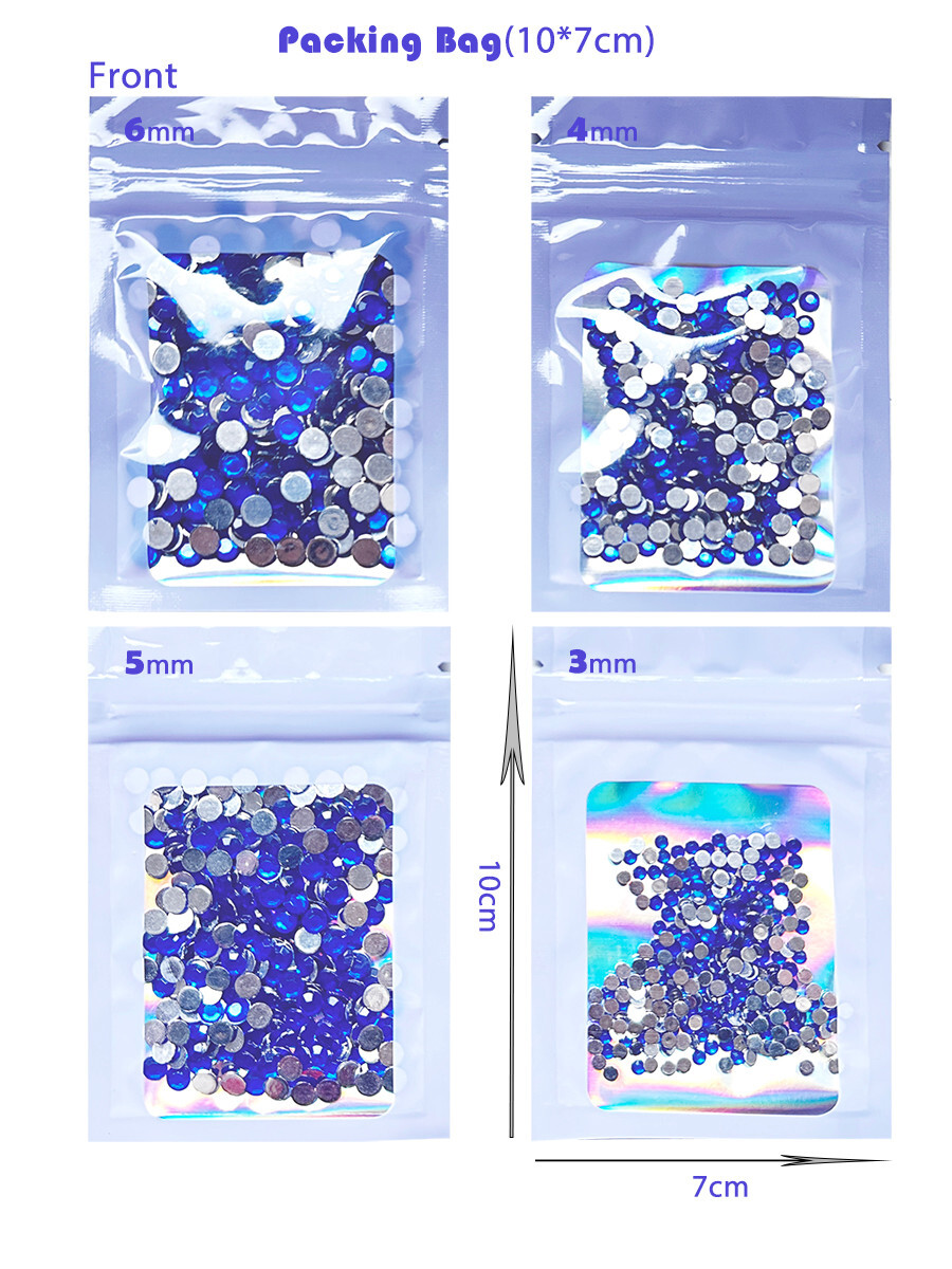 3mm-6mm Acrylic Rhinestones FlatBack Nail Bling Rhinestone For Nail Art DIY