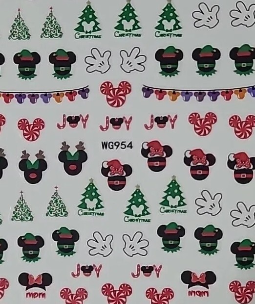 Disney,Fun,Mickey Mouse, Christmas Holiday, Nail Art Stickers