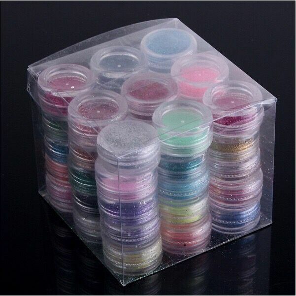 45 Mix Color Set Nail Art Glitter Powder Dust For UV GEL Acrylic Decoration Tips