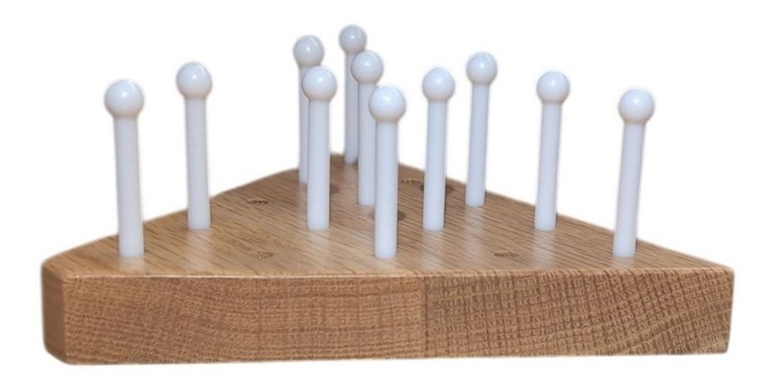 Solid Oak Wooden Peg Game Tricky Triangle, Classic Small, Natural