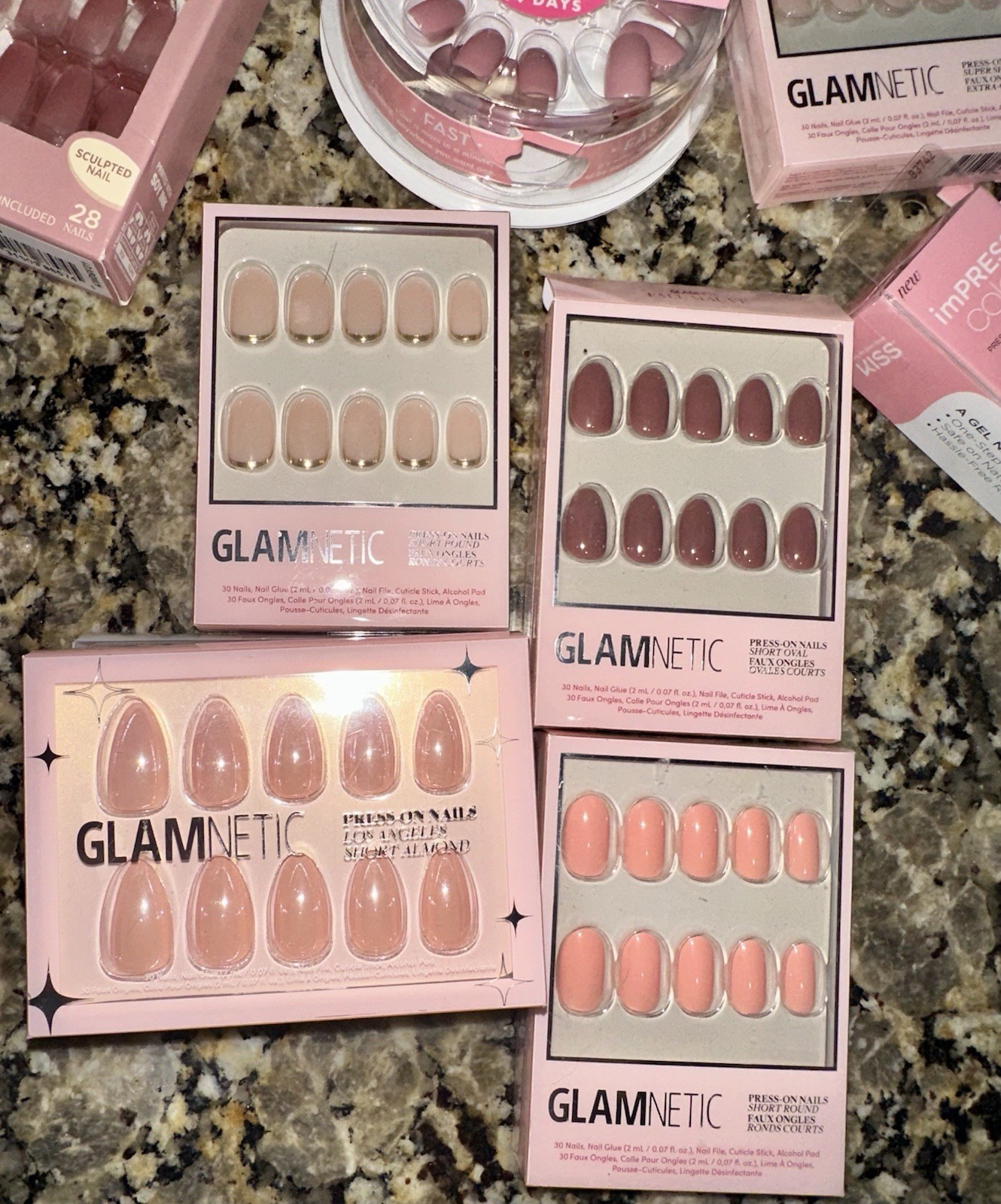 Glamnetic Olive & June Kiss imPRESS Modelones Press-On Nails Pink Lot of 16