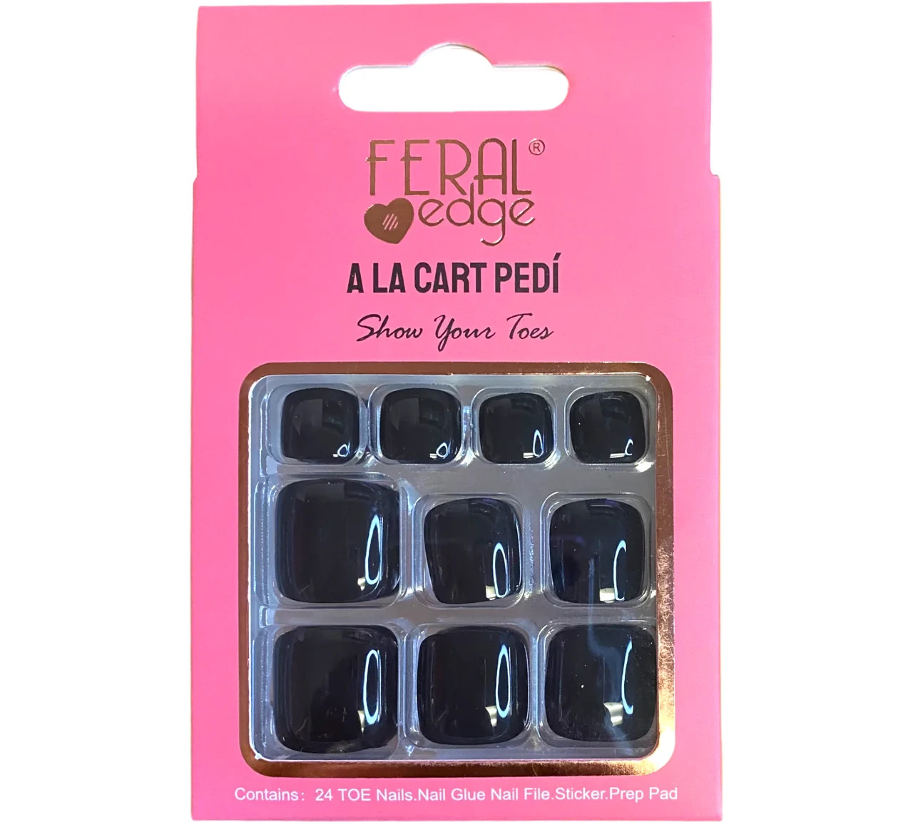 PRESSED ON 24 PCS PACK TOE NAILS BASIC AND FASHION TRENDY COLORS AND DESIGNS