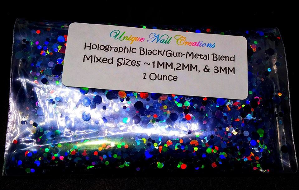 Bulk 1 OZ Holographic~DOT Shape Glitter~Multi-Sizes~U CHOOSE Color~ USA