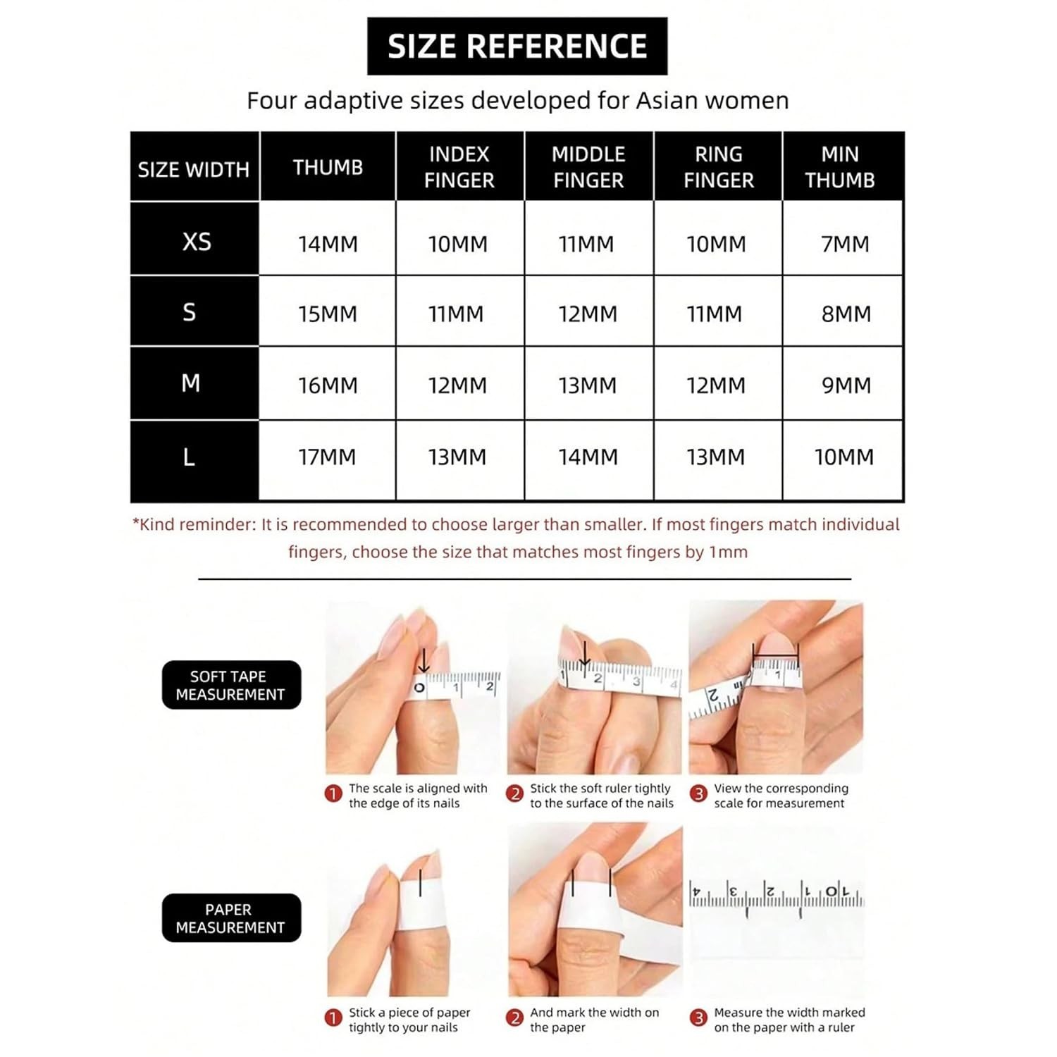 Almond Press on Nails Long Fake Nails Red Artificial Nail Black French Pink F…