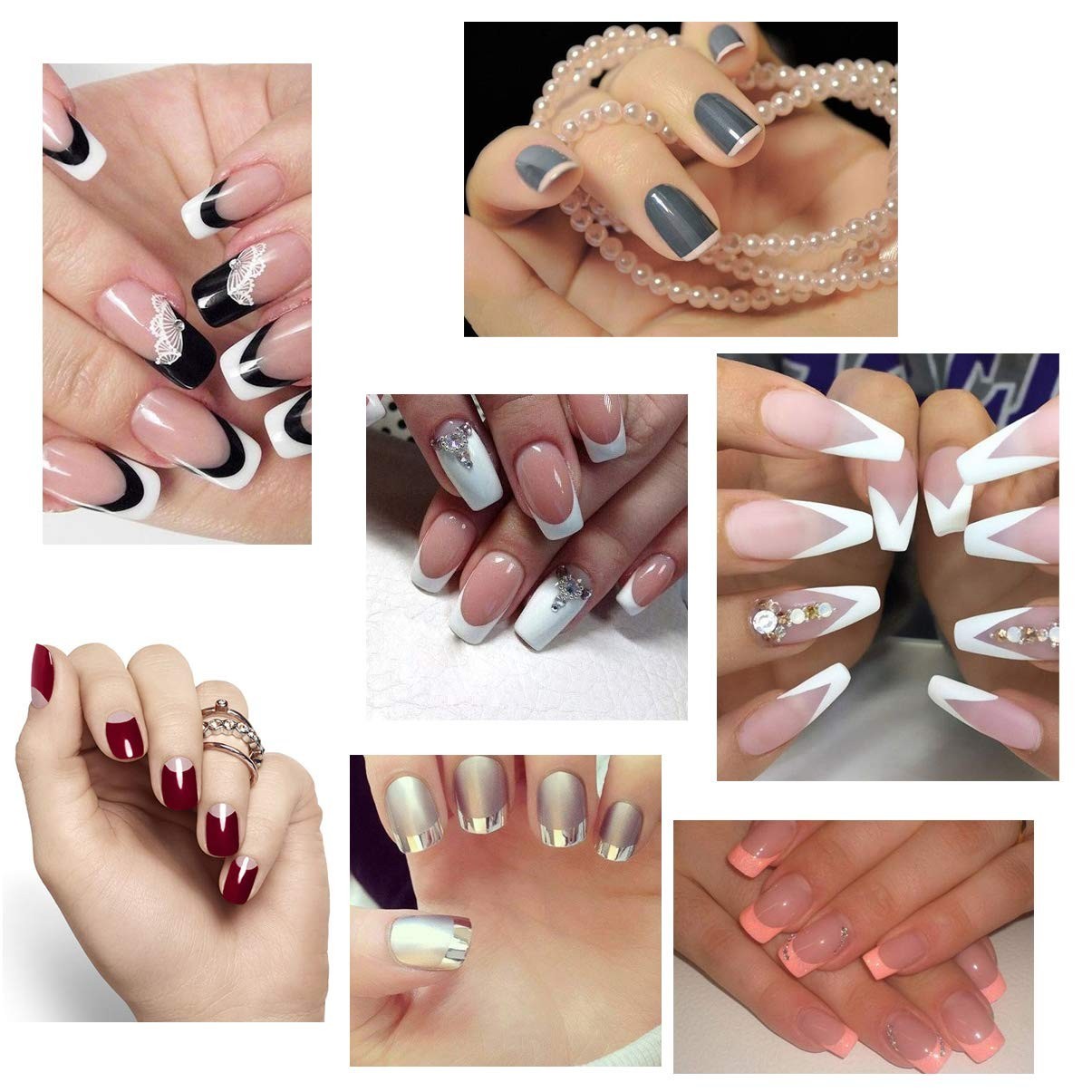 60 Elegant French Manicure Nail Art Stickers with 1768 Pieces for Perfect Nails