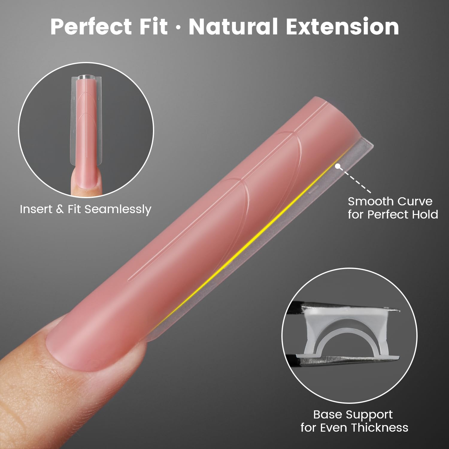 Original Sandwich Nails Dual Forms – 240Pcs Long Coffin Nail Mold for Quick Nail