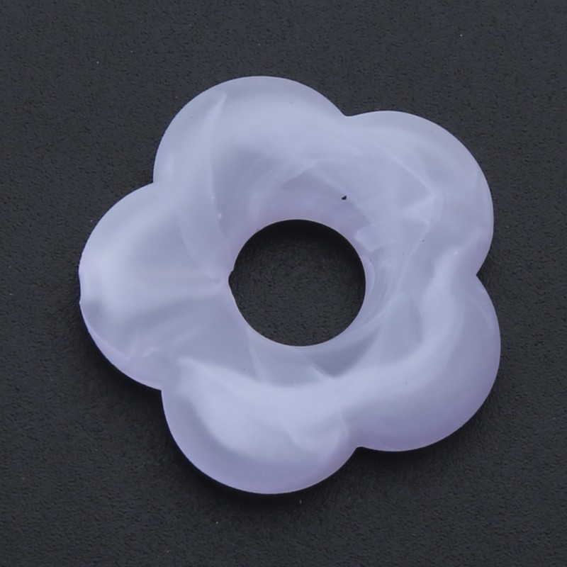 Acrylic Pendants Hollow Five Petal Matte Flower Bead Charm Ornament Easy to Use