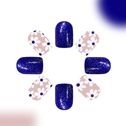 Blue Square Nails Press ons – Sweet Style – B04 – Blue