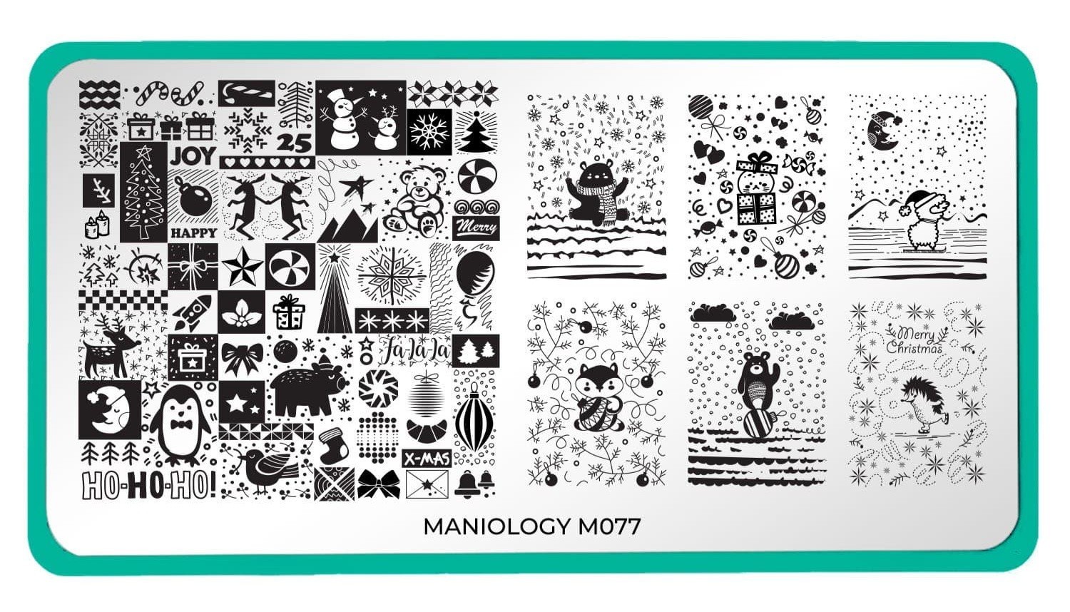 Maniology M077 Christmas Winter Quilt Scenes Scenic Snowman Nail Stamp Plate HTF