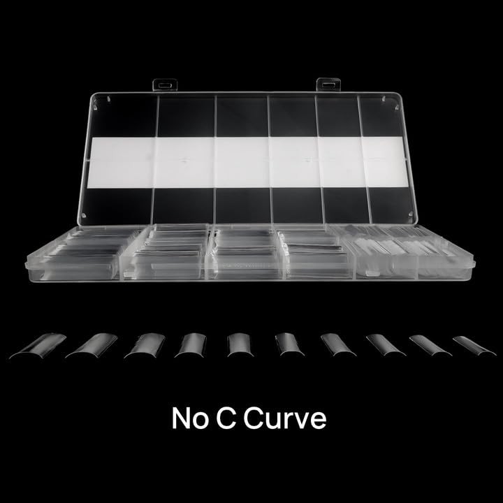 700pcs Square Nail Tips No C Curve Clear Straight 700pcs No C Curve Nail Tips