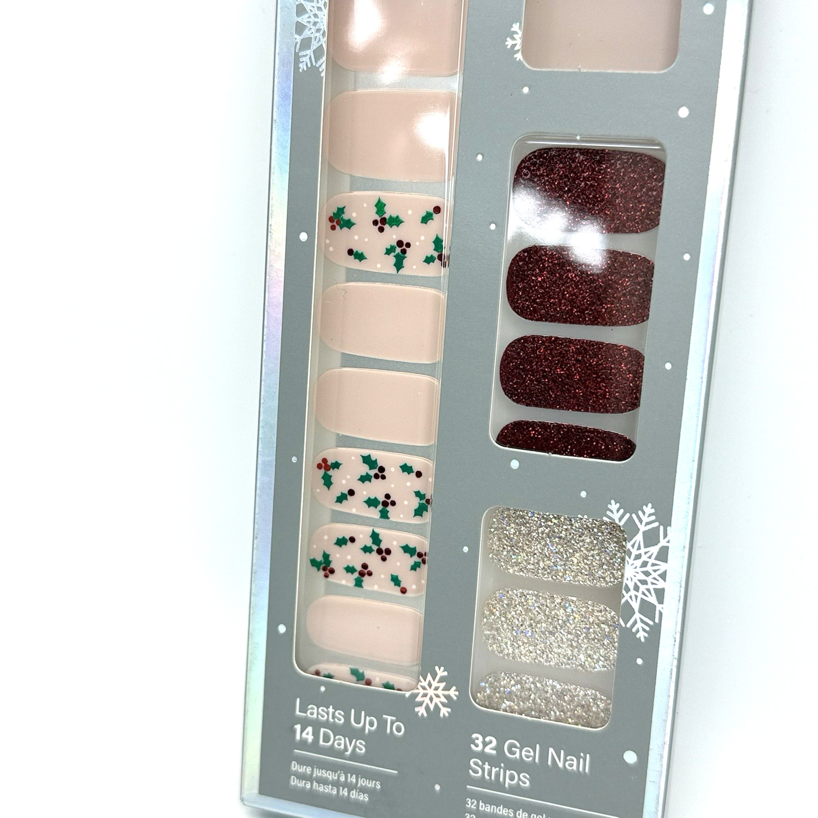 Dashing Diva Gloss Gel Nail Strips [Holly]wood Red Glitter Xmas Holly 32ct Shine