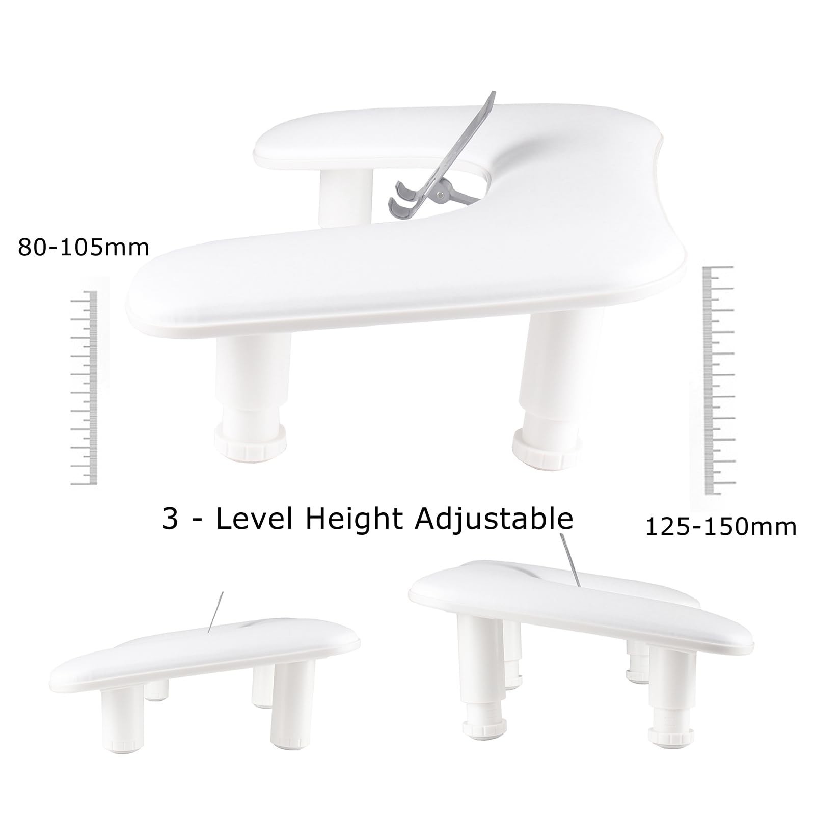 Manicure Arm Rest with Rotating Phone Holder for Nails Tech, U – Shaped Adjus…