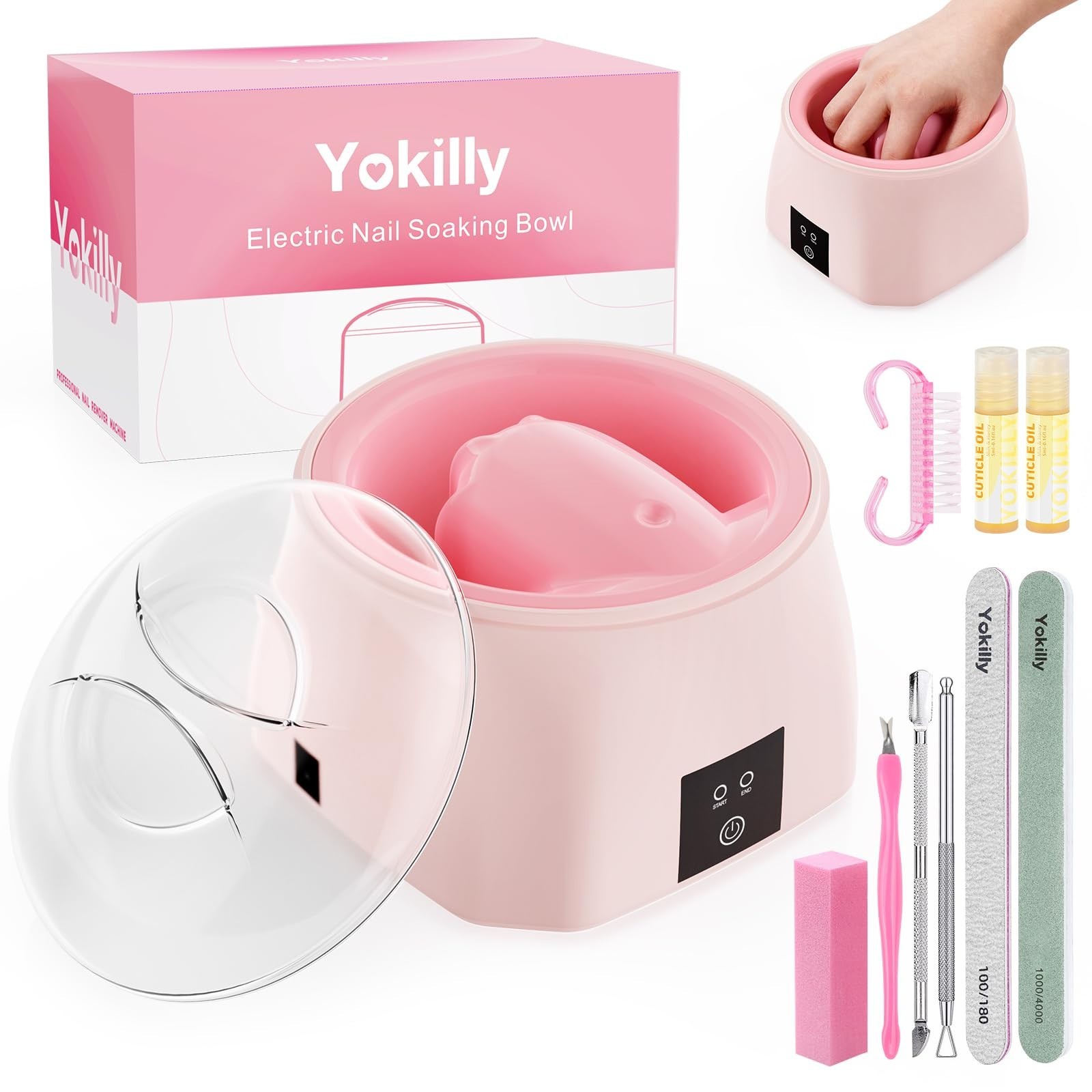 Heated Nail Soaking Bowl – 50% Faster Soak Off for Beginners & Home Salon Use