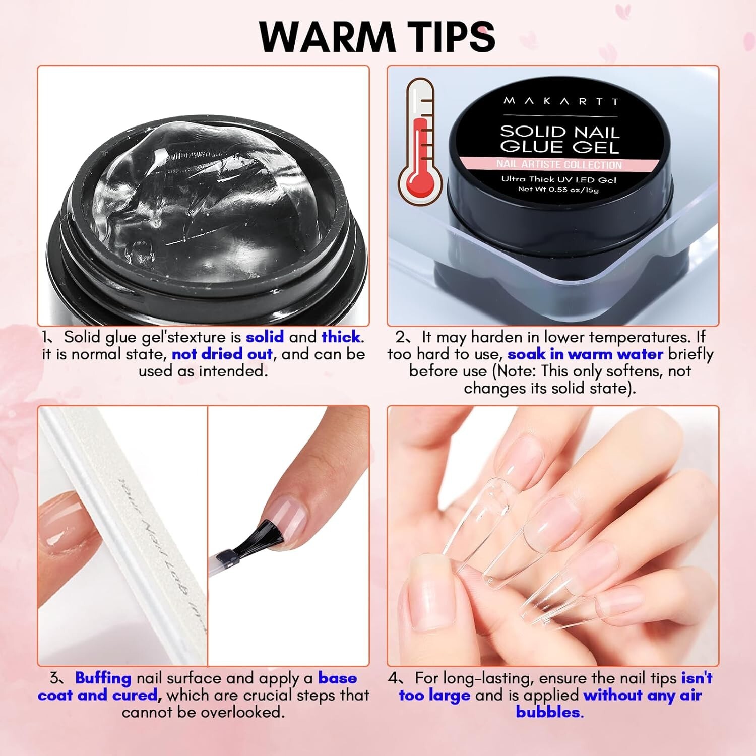 Professional 15ml Solid Gel Nail Glue – Rubber-Like Texture, Easy Application