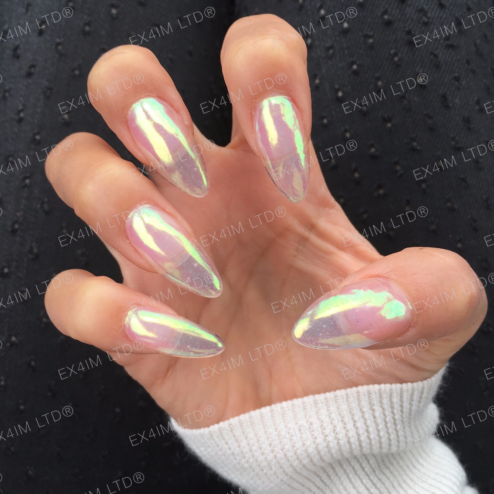 AURORA Nail Powder AB UNICORN RAINBOW 5 Colours CHROME Mirror Effect Mermaid UK
