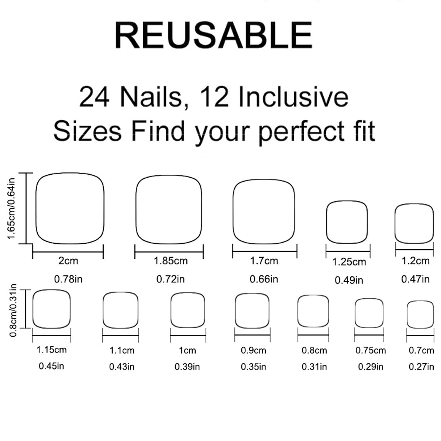 Black French Tip Press on Toenails Short Square Fake Toenails Black Edge Full Co