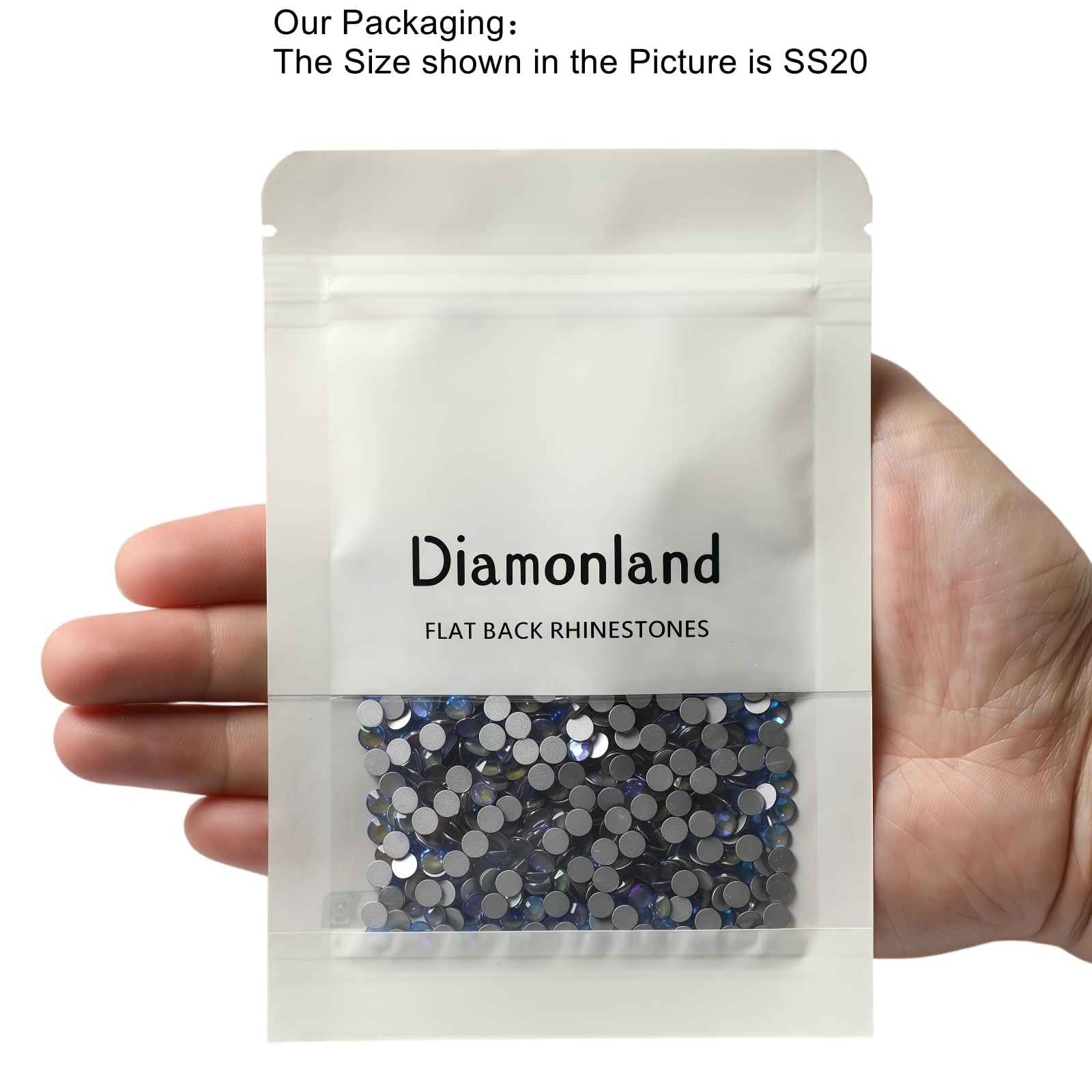 Diamonland Flatback Glass Crystal Rhinestones Rounds Gems for Bedazzling Nail…