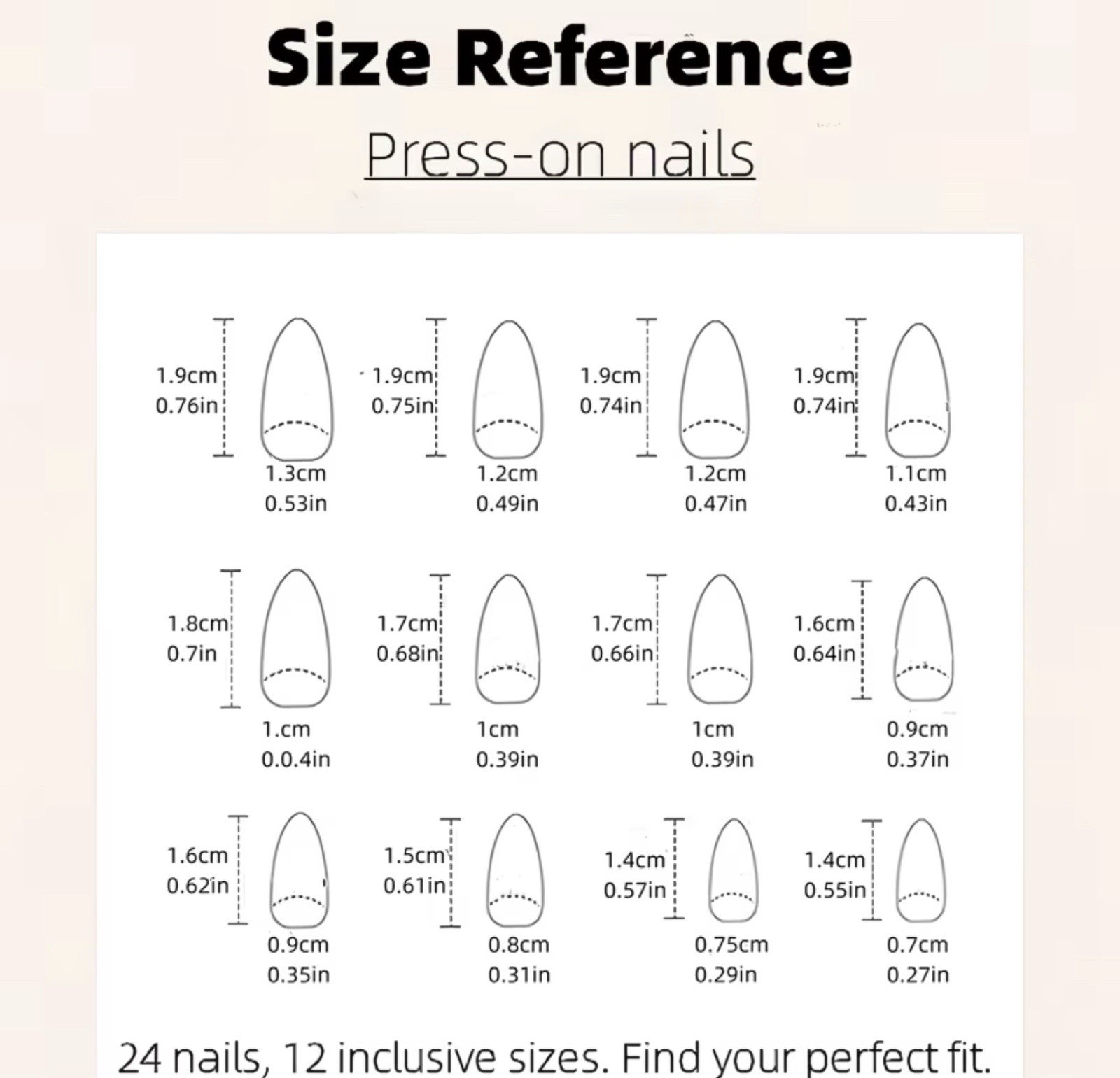 Unique Art Pink White Gold 3D French Almond Gel Flower Press-On Nails Set