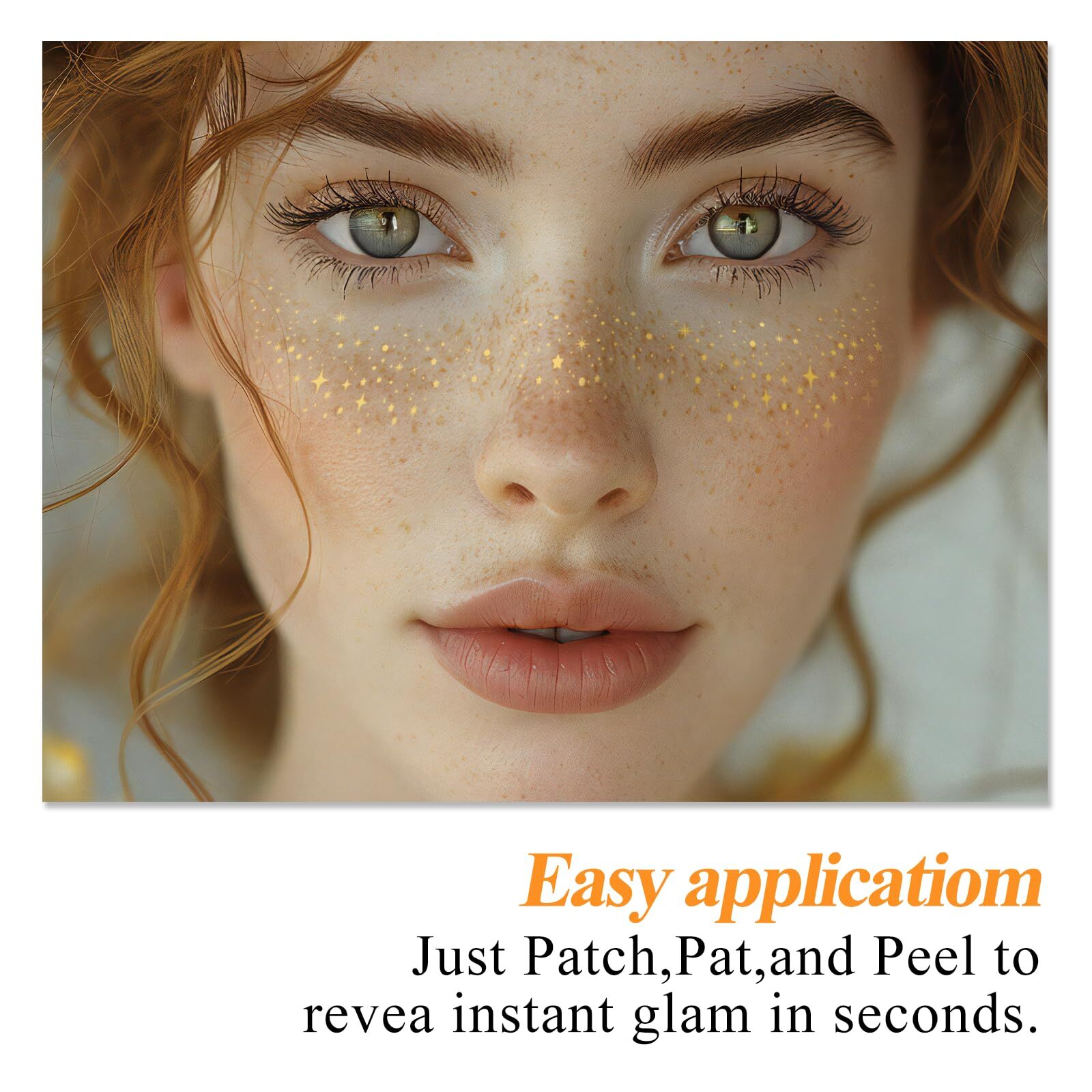 Makeup Patches – Gold – 12 Count Face Glitter Makeup Speckles – Glitter Freckles