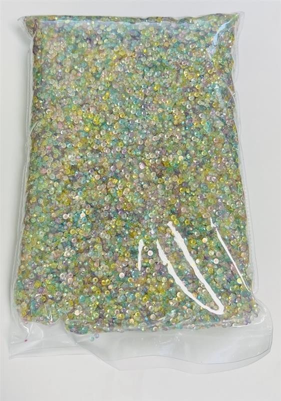 Iridescent Multicolor AB Resin 3mm Round Flat Back Nail Jewelry Crafting Gems