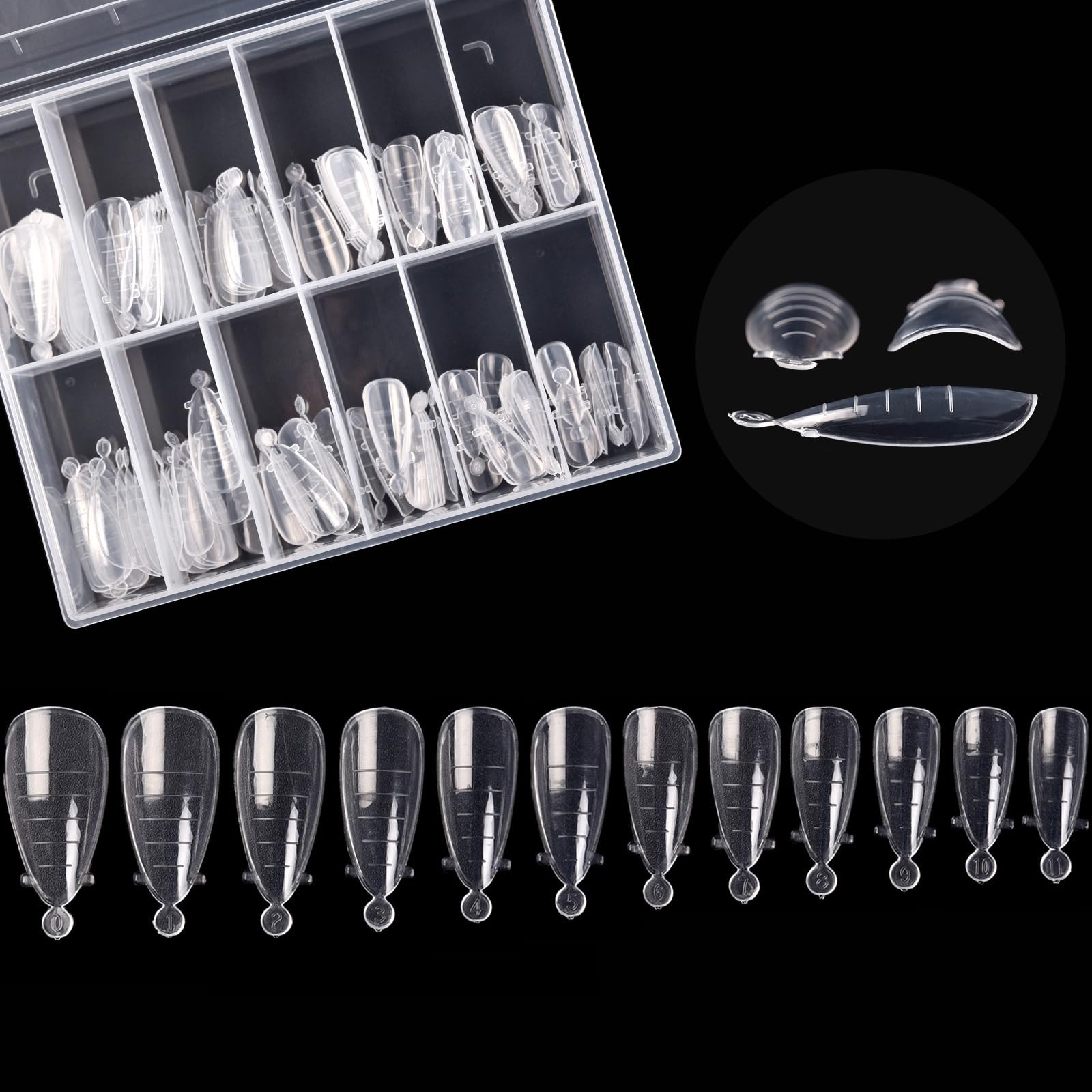 KADS120Pcs Dual Forms Full Cover Nail Tips Upper Arched Extension Mold Acryli…
