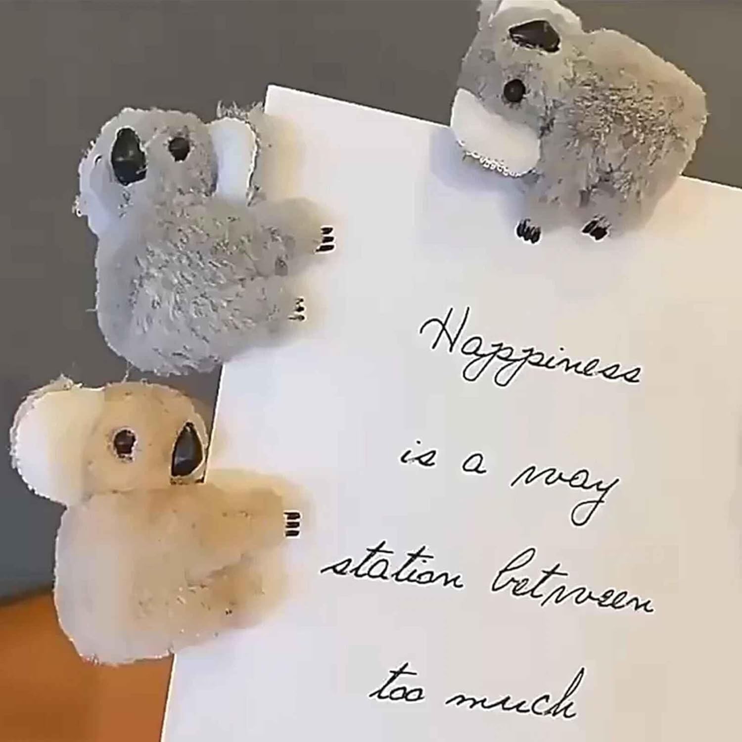 3 Pcs Plush Gray and Khaki Koala Hair 1 Count (Pack of 3), And
