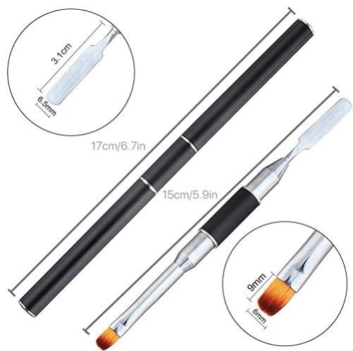 Dual-Ended Polygel Brush Picker Tool Stainless Steel for Gel Nail Extensions