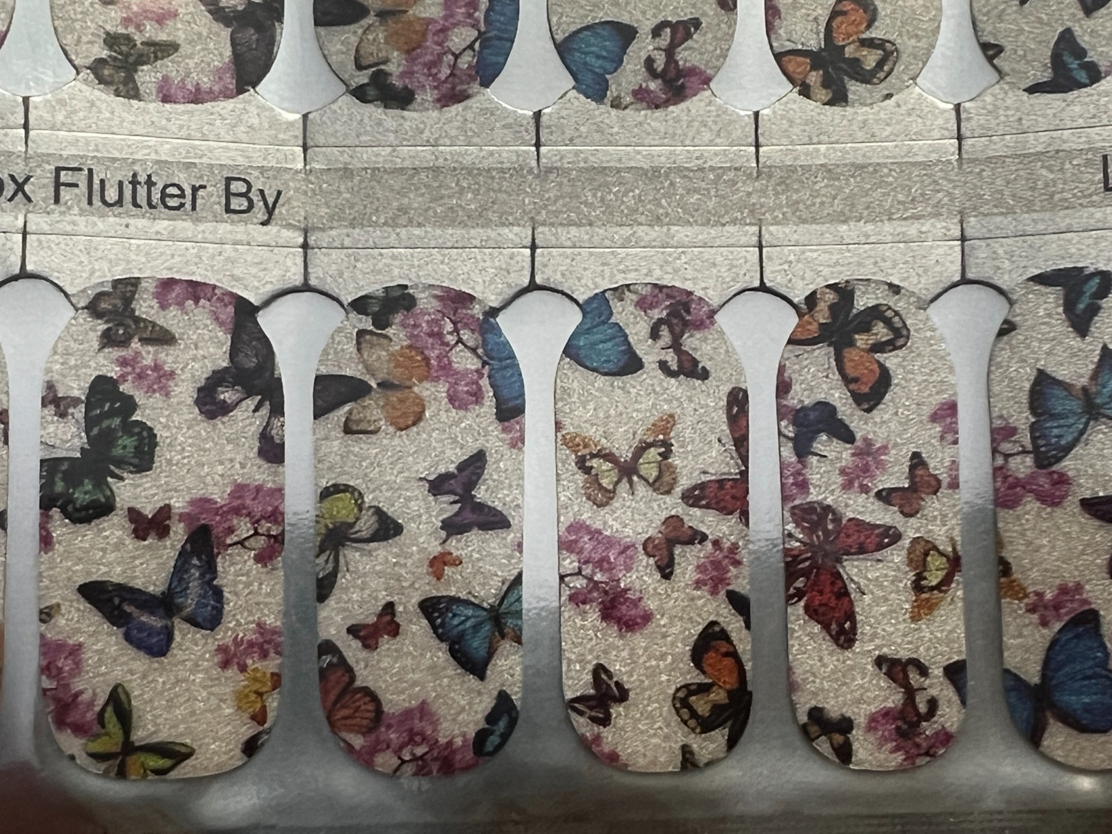 1 SET Lily and Fox Nail Wraps Stickers Self Stick Manicure Sealed Flutter By