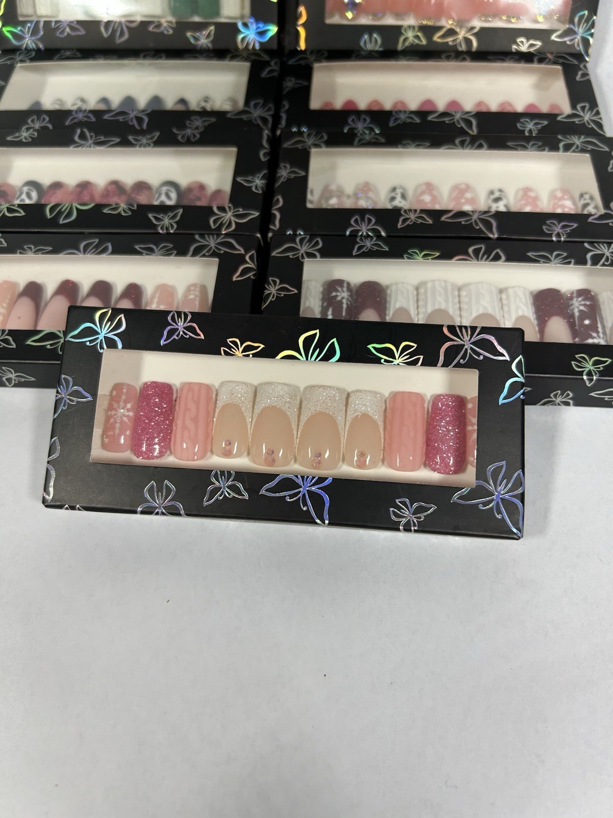 (Lot of 18) Press On Nails – Handmade / Boutique Style – New – Mixed Designs