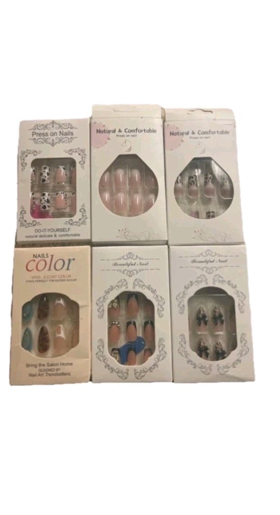Set Of 6! Press On Nails, Resauble Nails, Natural Delicate&Comfortable