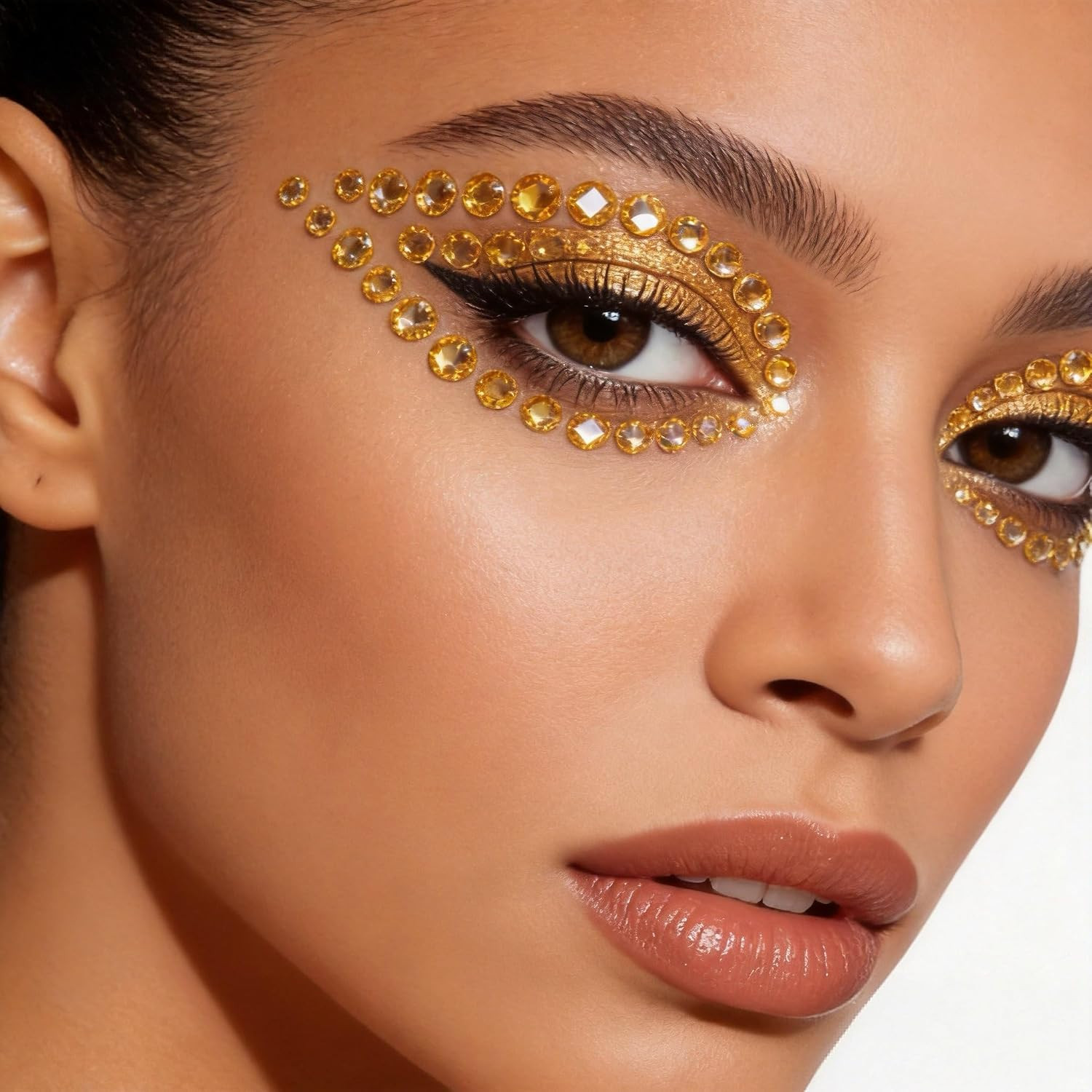 1792PCS Self Adhesive Gold Rhinestones 3-6Mm Makeup Face Nail Body Art Gems | Pr