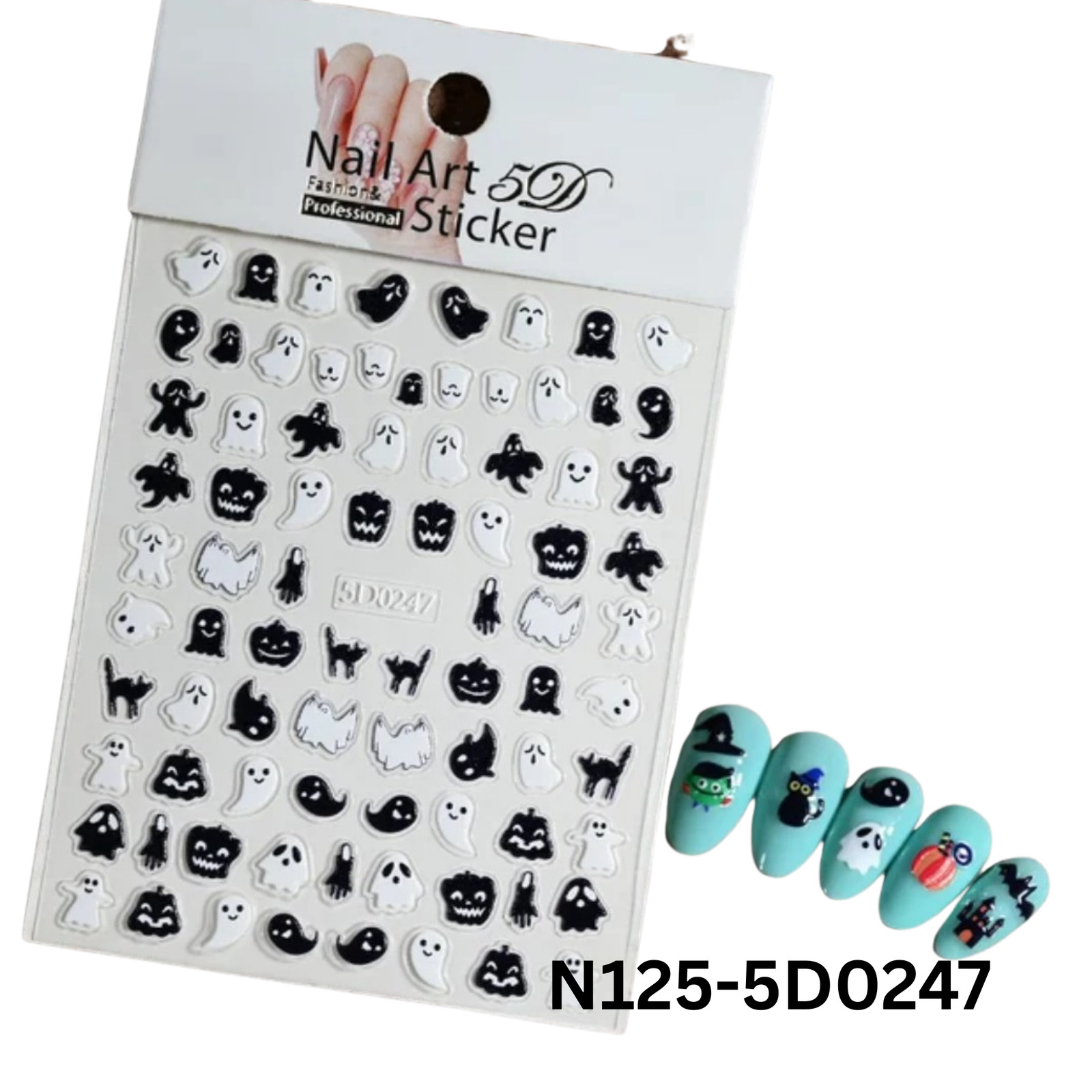 Halloween Spooky Nail Stickers 5D – Easy DIY Nail Art for Party & Cosplay