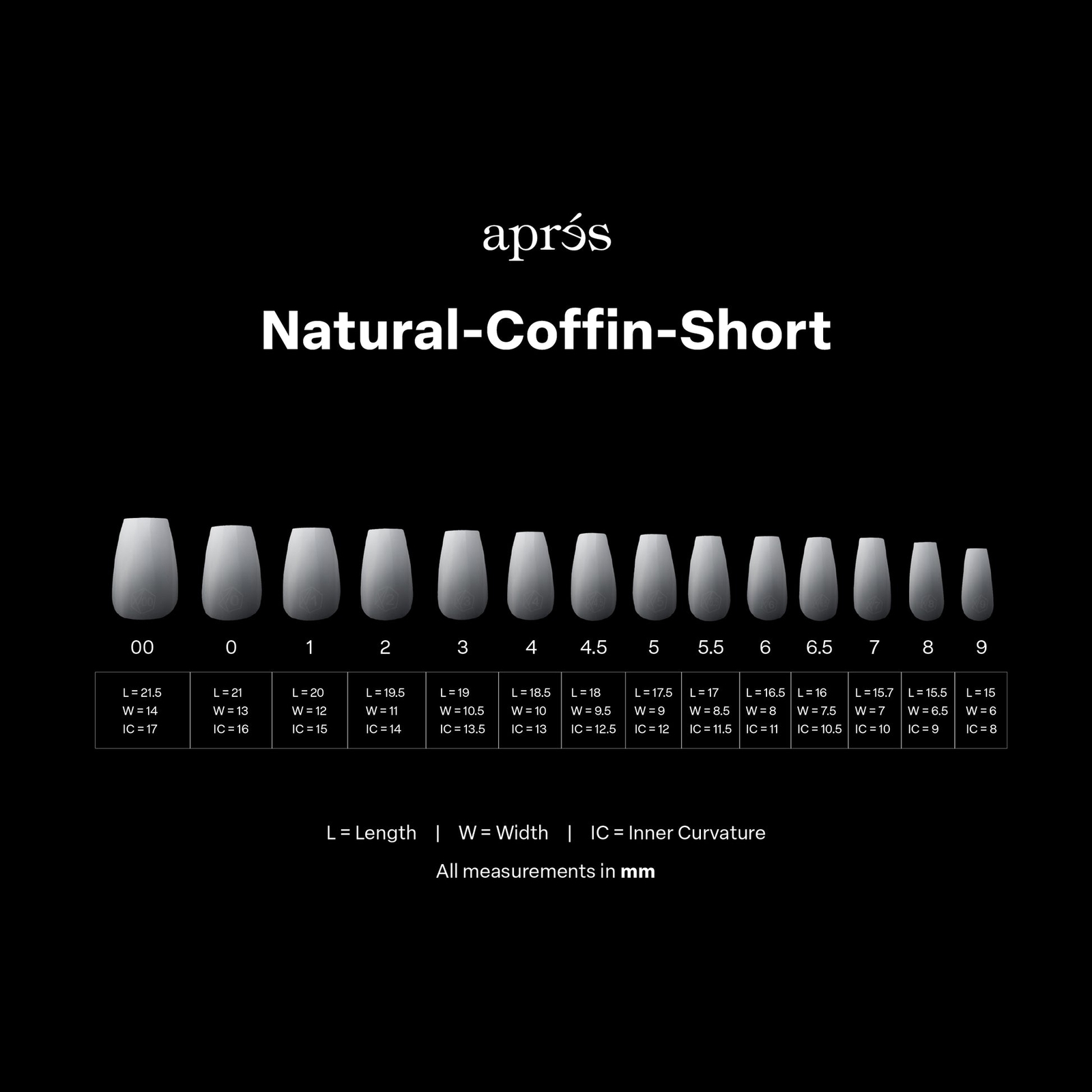 Apres Gel-X Ombre Natural Coffin Short Tips Box 14 Sizes 210pc