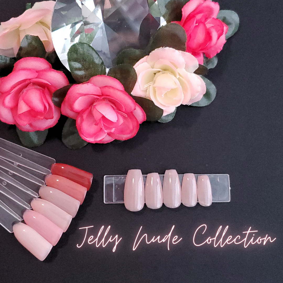 #04 Purple Grey Nude Jelly Press On Nails | Handmade | Hard Gel Glue On Nails