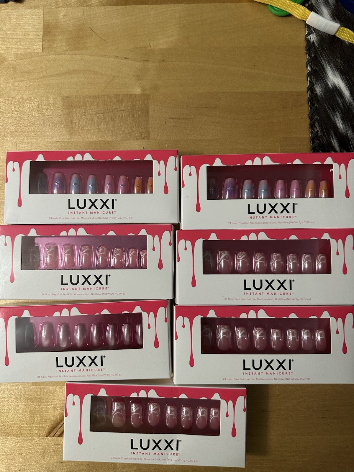 LUXXI Press-On Nails. Lot Of 7. Glue Included.