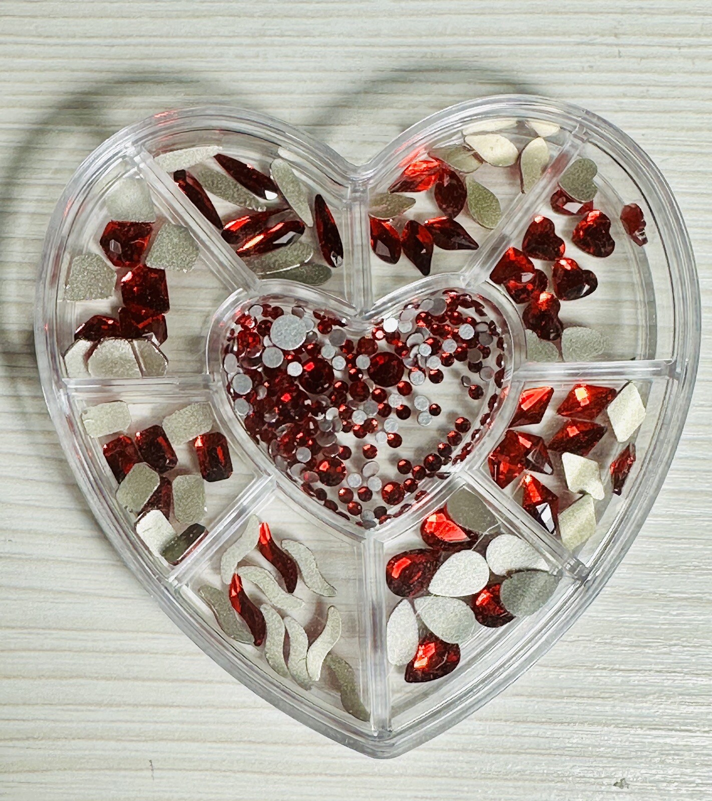 nail art flat back crystal rhinestone diamond Red 280 Pcs Heart Star Round