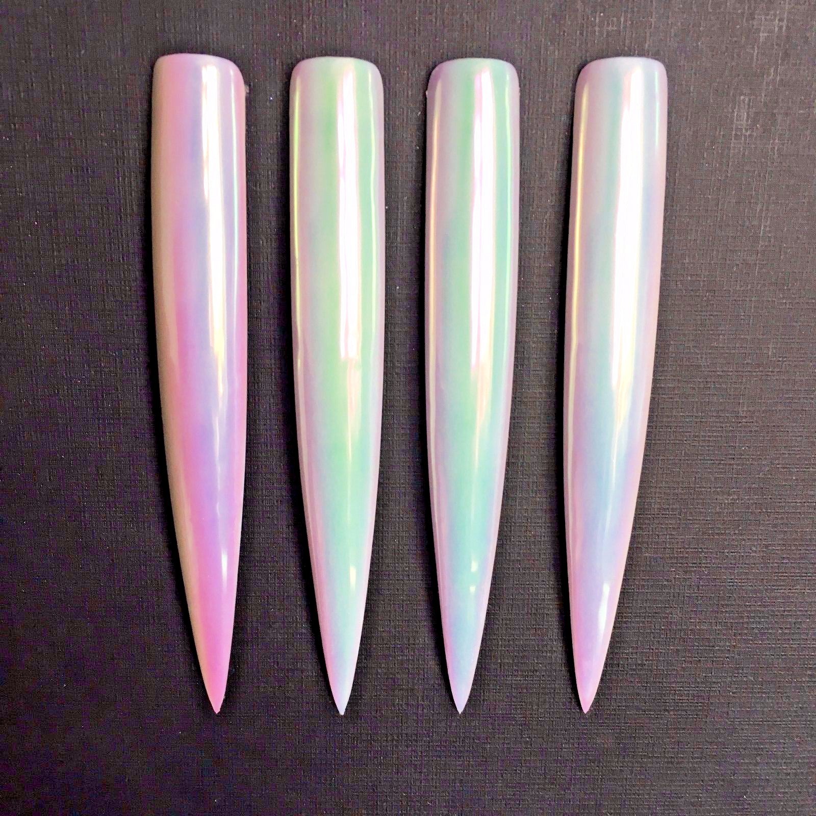 AURORA extra smooth UNICORN Nail Powder 4 colours CHROME Mirror Effect Nails UK