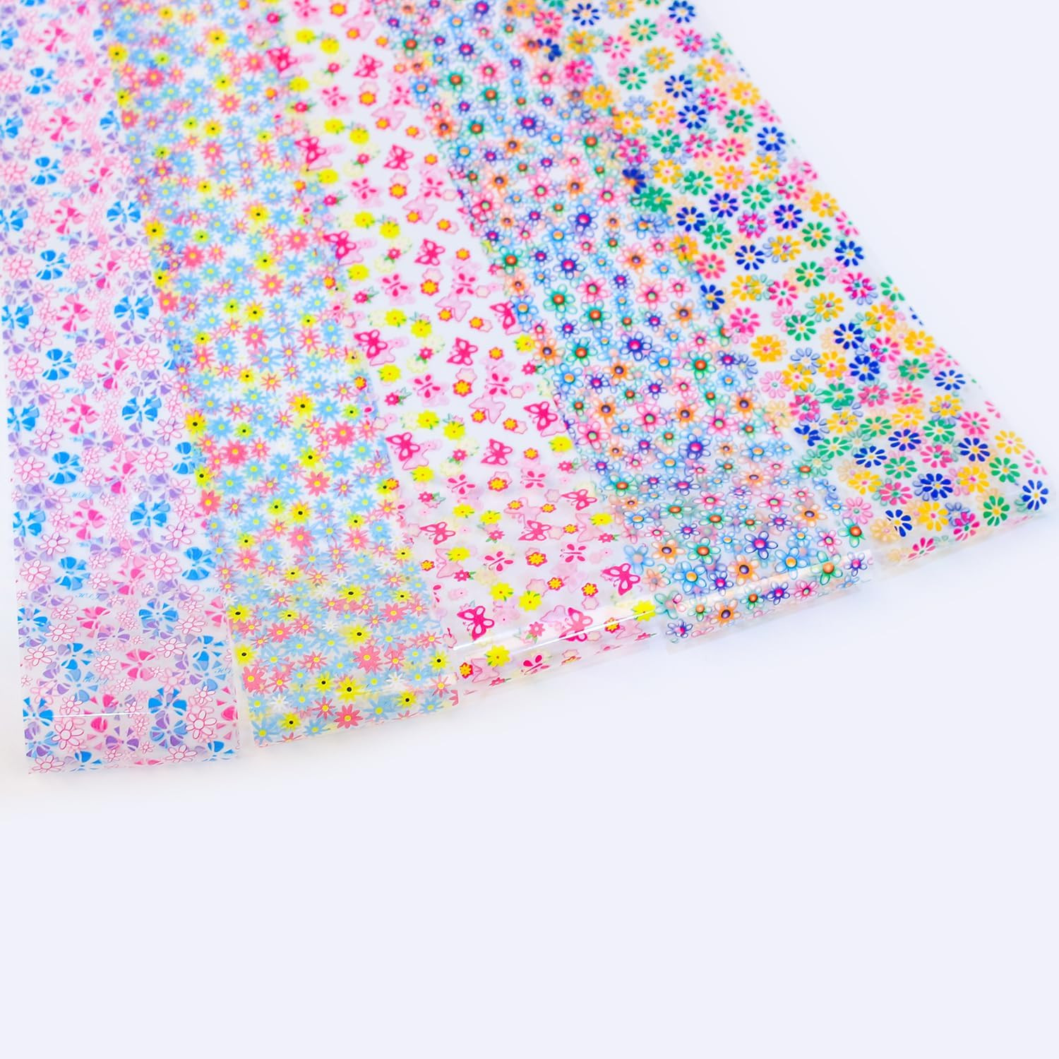 10 Roll Flower Nail Foil Transfer Holographic Foils Paper Sheets Daisy Nail Stic