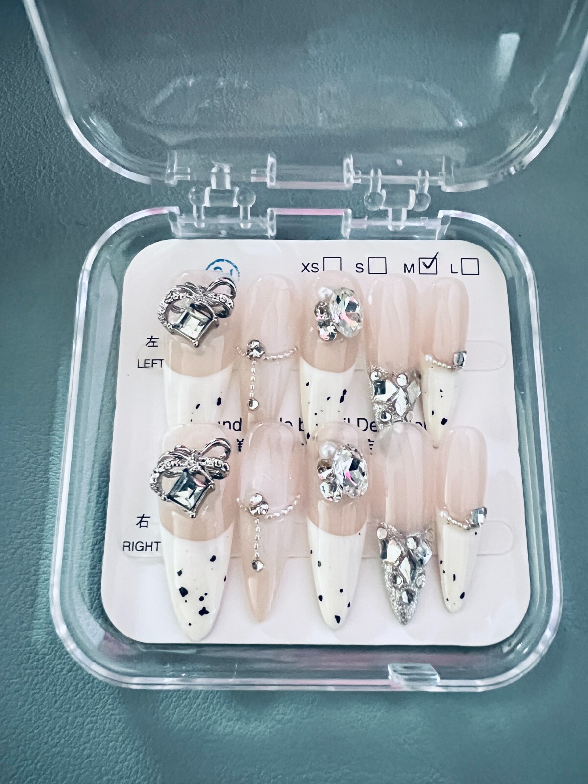 New Year luxury Christmas style mint nude gentle cat eye pure handmade nails