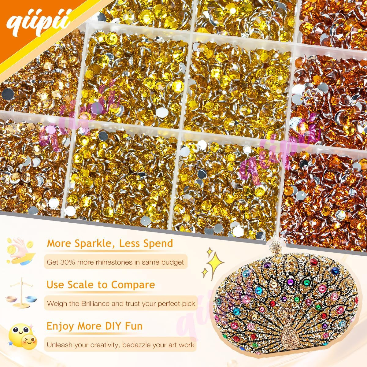 2Mm-6Mm 3 Color Orange AB Series Jelly Resin Rhinestones W B7000 Jewelry Glue fo