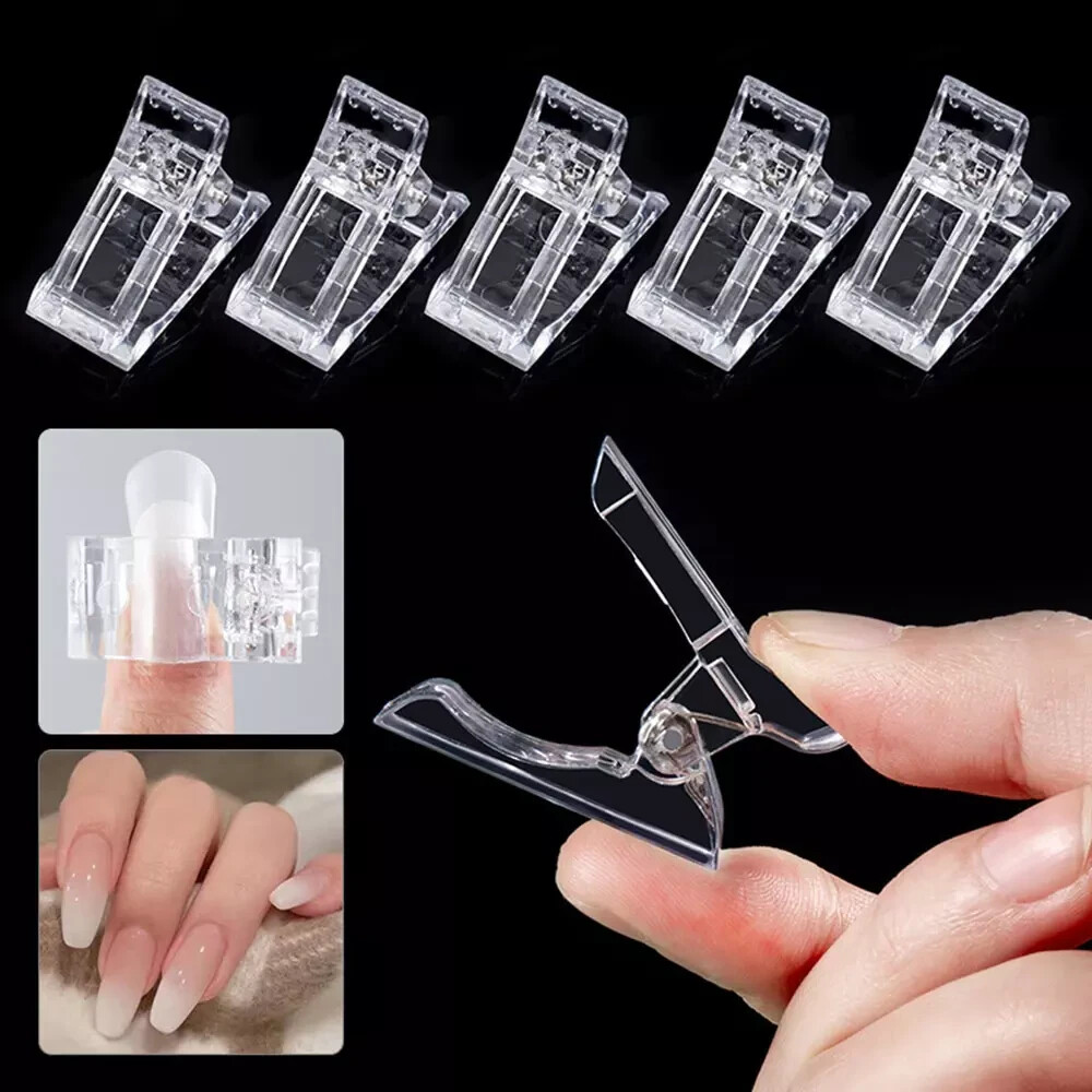 20 PCS Nail Tips Clip Quick Building Poly Builder Gel DIY Extension Clamp Clips