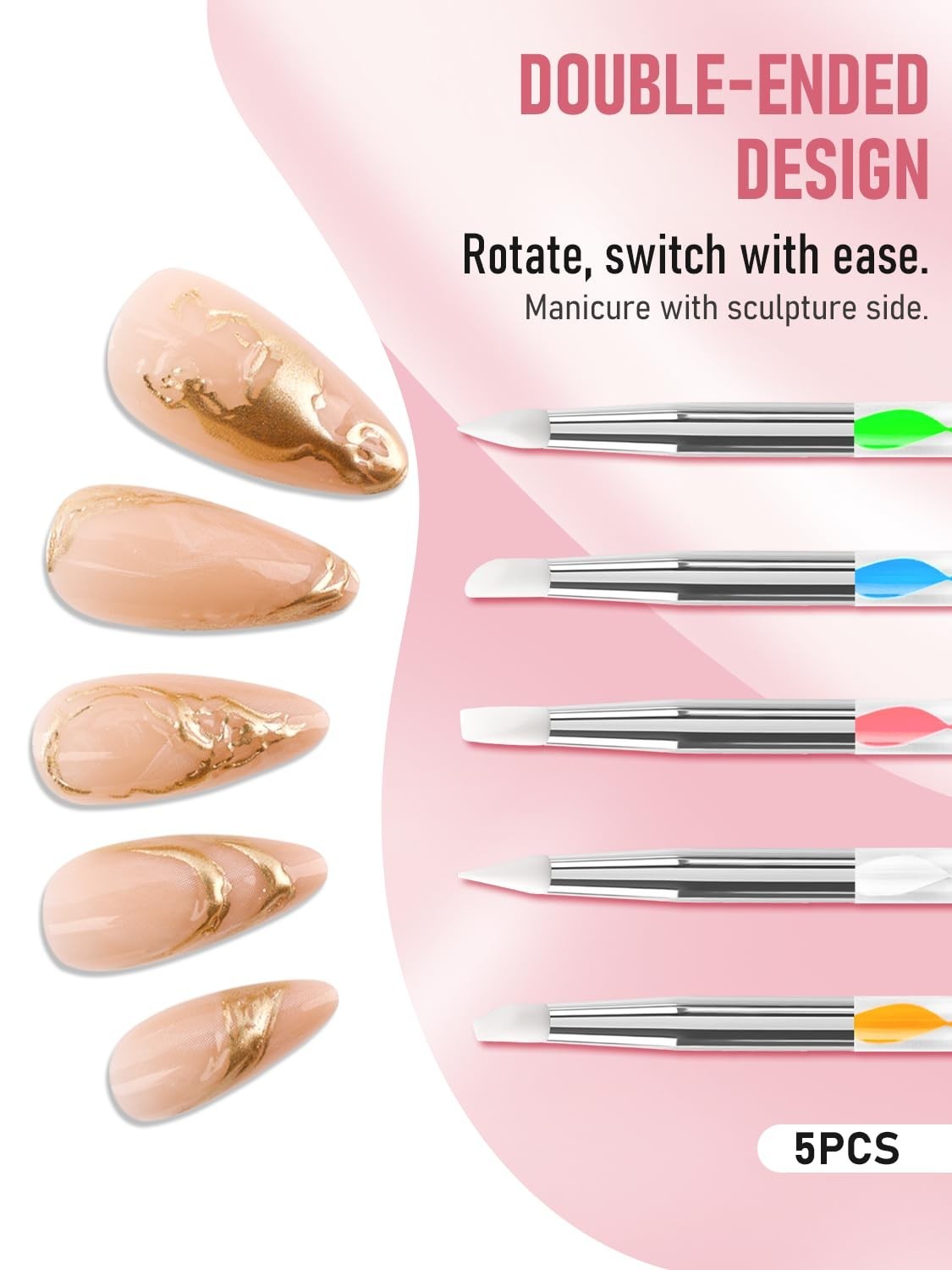 Nail Art Tools, 200PCS Nail Sponges for Ombre and Nail Art Brushes Set, Nail Des