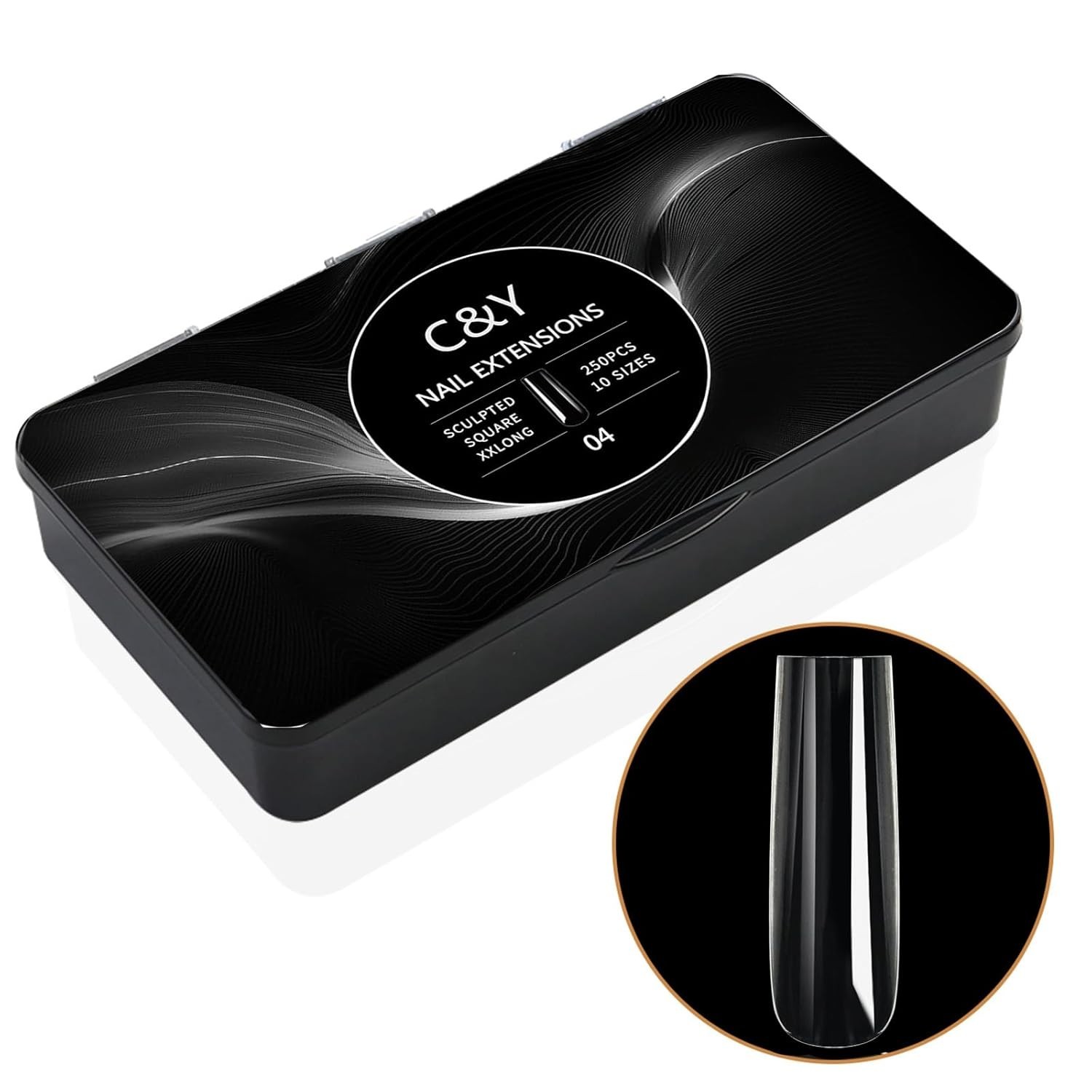 250 Pack XXLong Square Soft Gel Nail Tips – Glossy Finish for Perfect Nails