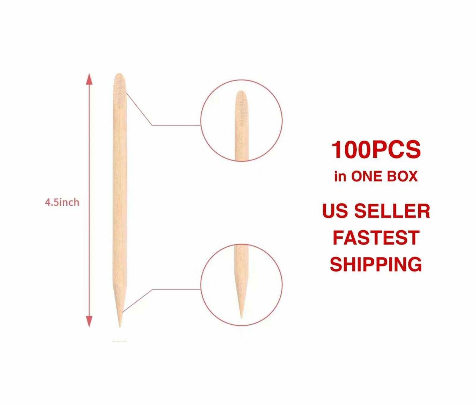 Nail Art Wooden Cuticle Pusher Sticks 100PCS A SET Manicure Pedicure Eco Tools