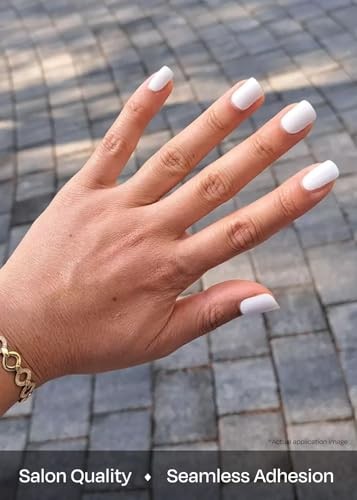 Semi Cured Gel Nail Strips (N Clean White) – White, Solid, Works with Any
