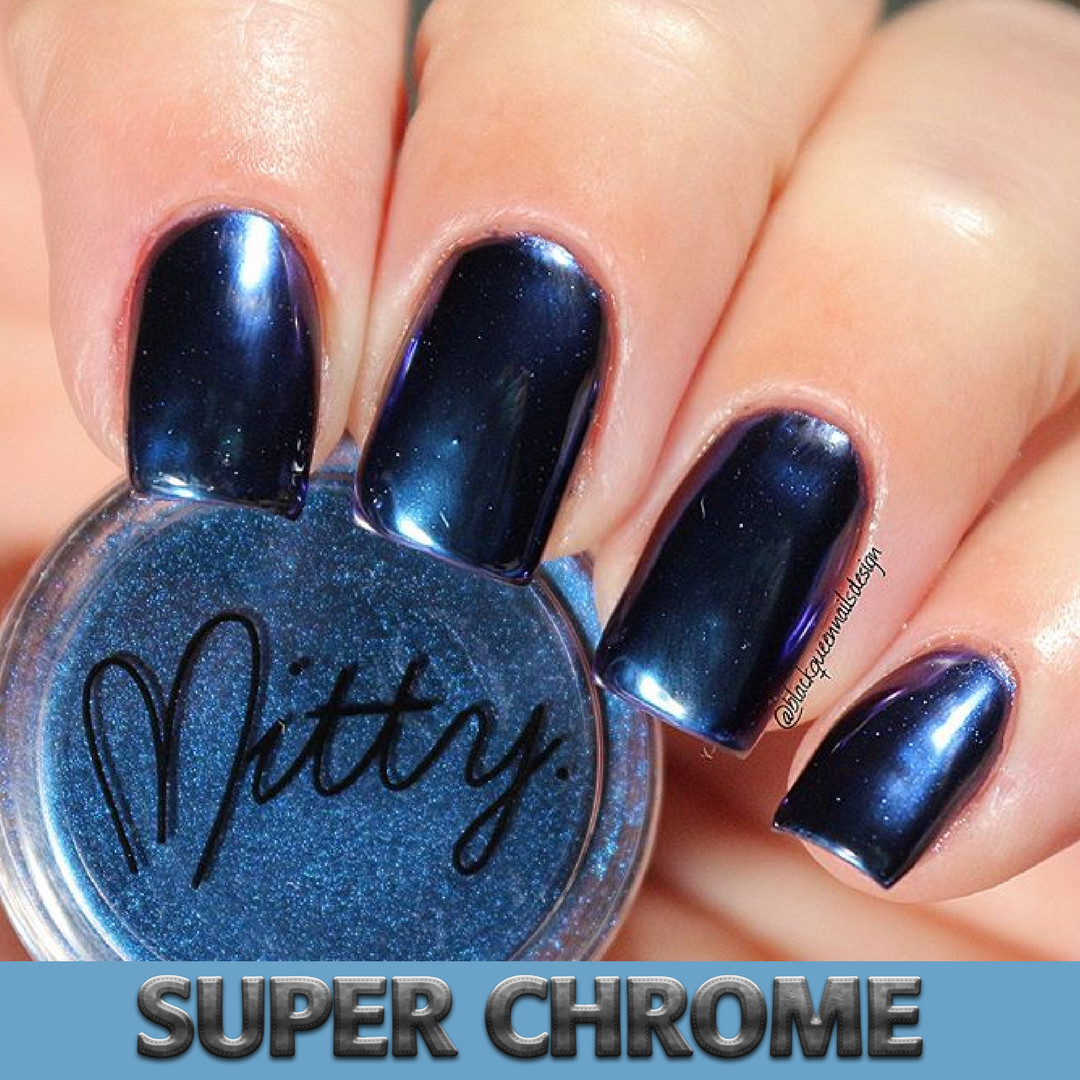 Nail Art Duochrome chrome powder Mirror powder SUPER CHROME Sapphire By Mitty